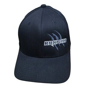 Bronco Flexfit Baseball Cap Black Embroidered Logo Men's L XL Hat